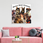 DOG'S MANS FRIEND最高の Streted Canvas Print キャンバスプリント (インサイチュ (リビング))