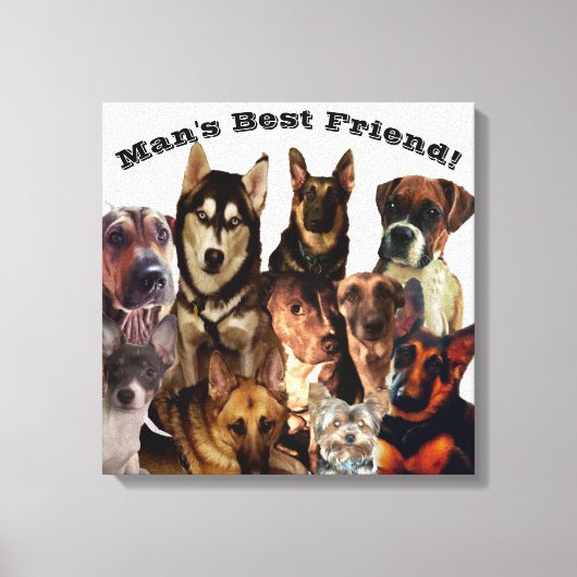 DOG'S MANS FRIEND最高の Streted Canvas Print キャンバスプリント (正面)