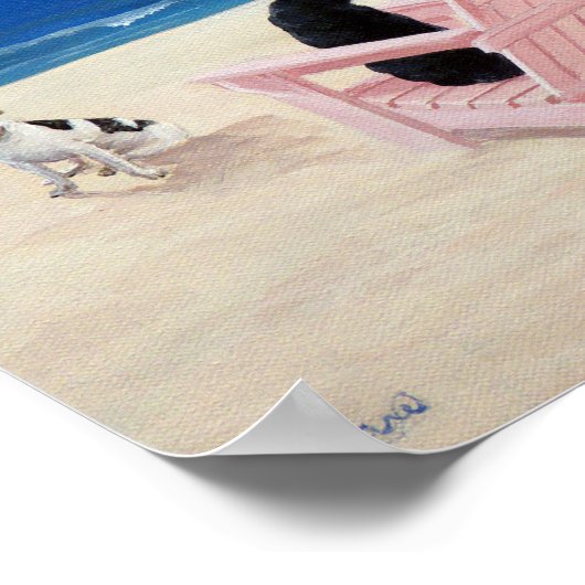 Dogs on Deck Chairs ポスター (角)