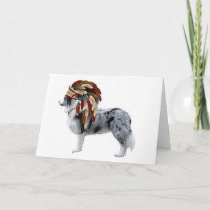 Dogs~Original Ditzy Notecard~Borderのコリー カード