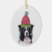 Dogs~Original Ditzy Ornament~Borderのコリー セラミックオーナメント (右)