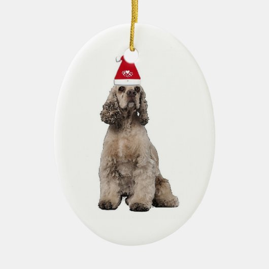 Dogs~Original Ditzy Ornament~Cockerのスパニエル犬 セラミックオーナメント (正面)