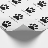 Dog's Pawprint Black and White Version Editable ラッピングペーパー (角)