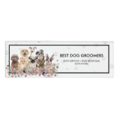Dogs Paws Frame Clear Floral Elegant 名札 (正面)