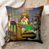 Dogs Playing Poker クッション (ブランケット)