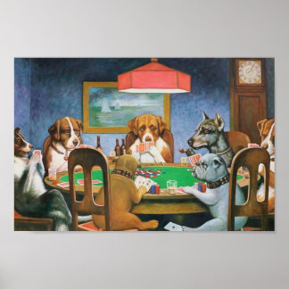 Dogs Playing Poker ポスター