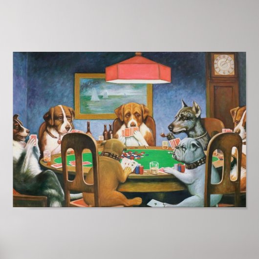 Dogs Playing Poker ポスター (正面)