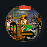 Dogs Playing Poker 缶バッジ<br><div class="desc">Dogs playing poker, famous painting by C.M. Coolidge, 1903.</div>
