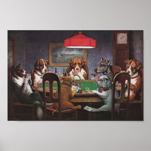 Dogs Playing Poker A Friend In Need High Resolutio ポスター (正面)