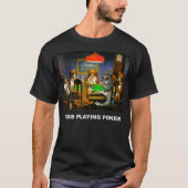 Dogs Playing Poker Classic Artwork Art Work Doggie Tシャツ (正面)