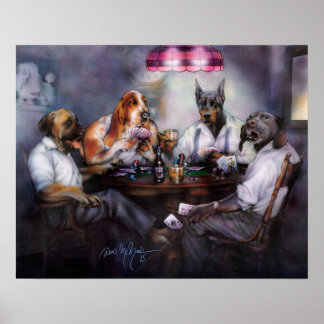 Dogs Playing Poker Poster ポスター