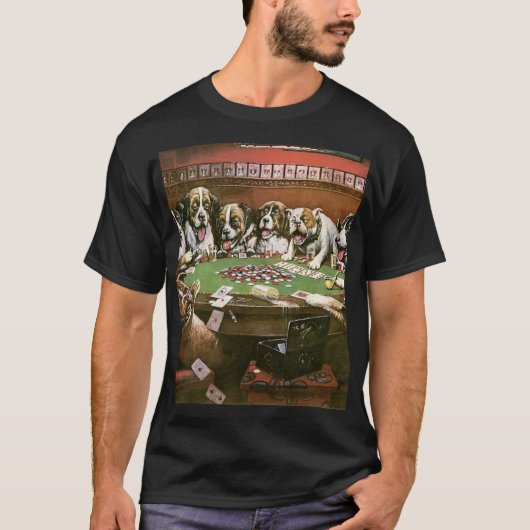 Dogs Playing Poker Sympathy - Cassius Coolidge Tシャツ (正面)