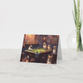 Dogs playing pool they scratch a lot birthday カード (正面)