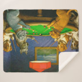 Dogs Playing Snooker Billiards Fun Spoof シェルパブランケット (正面(横))