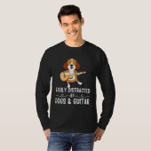Dogs Quote Easily Distracted by Dogs and Guitar    Tシャツ (正面フル)