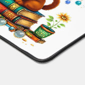 Dogs Reading Books Cozy Library Scene デスクマット (コーナー)