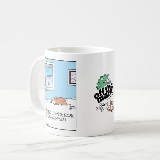 Dog's resolution to bark less is short-lived コーヒーマグカップ (正面左)