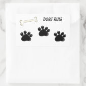 Dogs Rule - 足跡 長方形シール (バッグ)