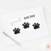 Dogs Rule - 足跡 長方形シール (封筒)