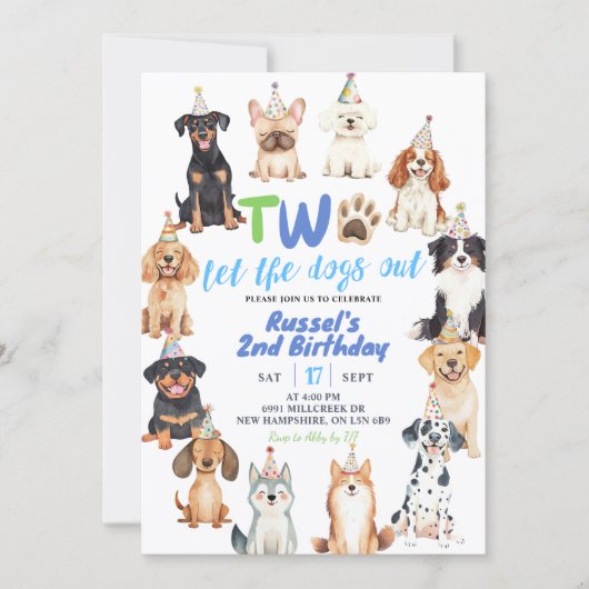 Dogs Second Birthday 招待状 (正面)