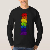 Dogs Stack Rainbow LGBT Gay Les Trans Pride Pet Tシャツ (正面)