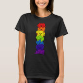 Dogs Stack Rainbow LGBT Gay Les Trans Pride Pet Tシャツ (正面)