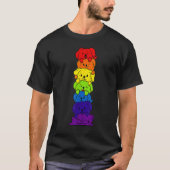 Dogs Stack Rainbow LGBT Gay Les Trans Pride Pet Tシャツ (正面)