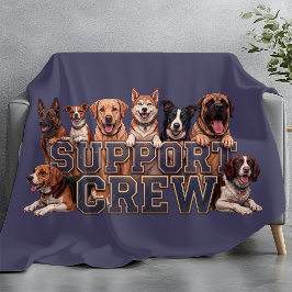 Dogs Support Crew Multi Breed Owner Blue Dog Lover フリースブランケット