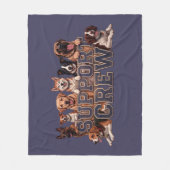 Dogs Support Crew Multi Breed Owner Blue Dog Lover フリースブランケット (正面)