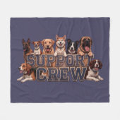Dogs Support Crew Multi Breed Owner Blue Dog Lover フリースブランケット (正面(横))