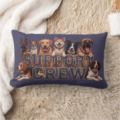 Dogs Support Crew Multi Breed Owner Blue Dog Lover ランバークッション (ブランケット)