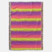 dogtoothの明るいストライプパターンのスローを繰り返す スローブランケット (正面縦)