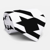 Dogtooth、千鳥格子の黒のパターン(&White) ネクタイ (ロール)