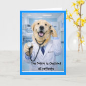 Dogtor Checking On You Get Well Card  ST-3 カード (黄色い花)