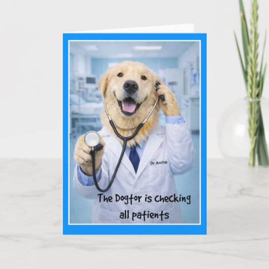 Dogtor Checking On You Get Well Card  ST-3 カード (正面)