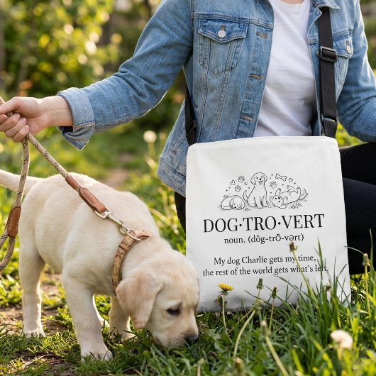 Dogtrovert Funny Text Dog Name Cute Introvert Tote クロスボディバッグ
