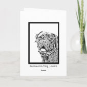 Dogue De Bordeaux -フランスのなマスティフ シーズンカード (裏面)