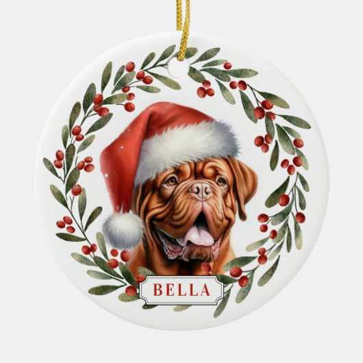 Dogue de Bordeaux Ceramic Circle Ornament セラミックオーナメント (正面)