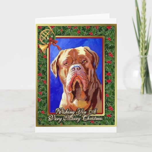 Dogue De Bordeaux Dogの空白のなクリスマスカード シーズンカード (正面)