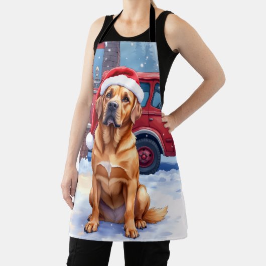 Dogue de Bordeaux Firefighter Station Santa Hat エプロン (インサイチュ)