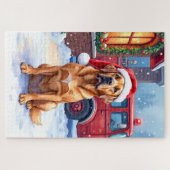 Dogue de Bordeaux Firefighter Station Santa Hat ジグソーパズル (横)