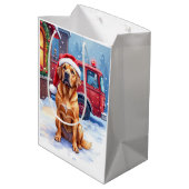 Dogue de Bordeaux Firefighter Station Santa Hat ミディアムペーパーバッグ (裏面アングル)