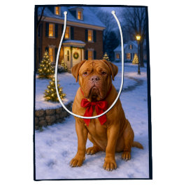 Dogue de Bordeaux Holiday ミディアムペーパーバッグ