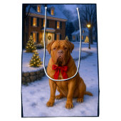 Dogue de Bordeaux Holiday  ミディアムペーパーバッグ (裏面)