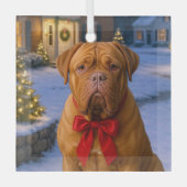Dogue De Bordeaux Holiday Ornament ガラスオーナメント (正面)