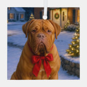 Dogue De Bordeaux Holiday Ornament ガラスオーナメント (裏面)
