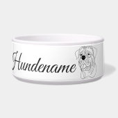 Dogue de Bordeaux Line Art personalized bowl ボウル (正面)