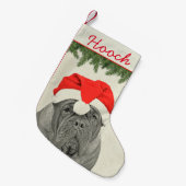 Dogue de Bordeaux Vintageのスタイル スモールクリスマスストッキング (正面 (吊り時))
