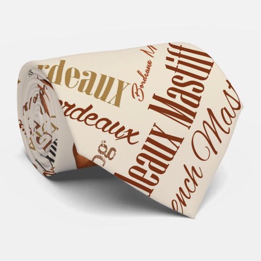 Dogue de Bordeaux Wordの芸術 ネクタイ (ロール)