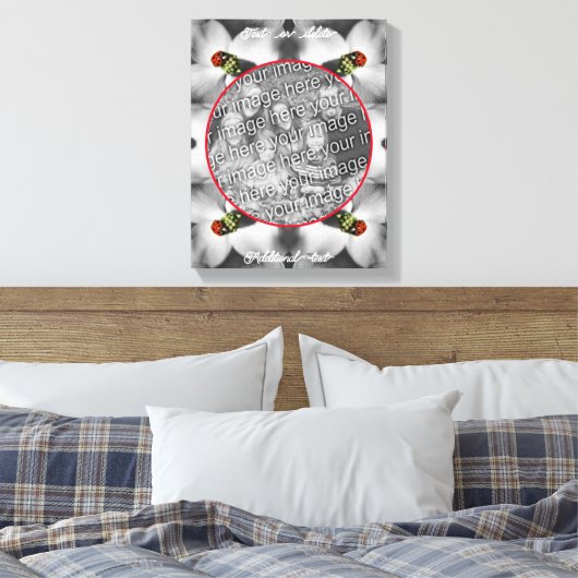 DogwoodのLadybugパーソナライズされた写真の追加 キャンバスプリント (インサイチュ (寝室))